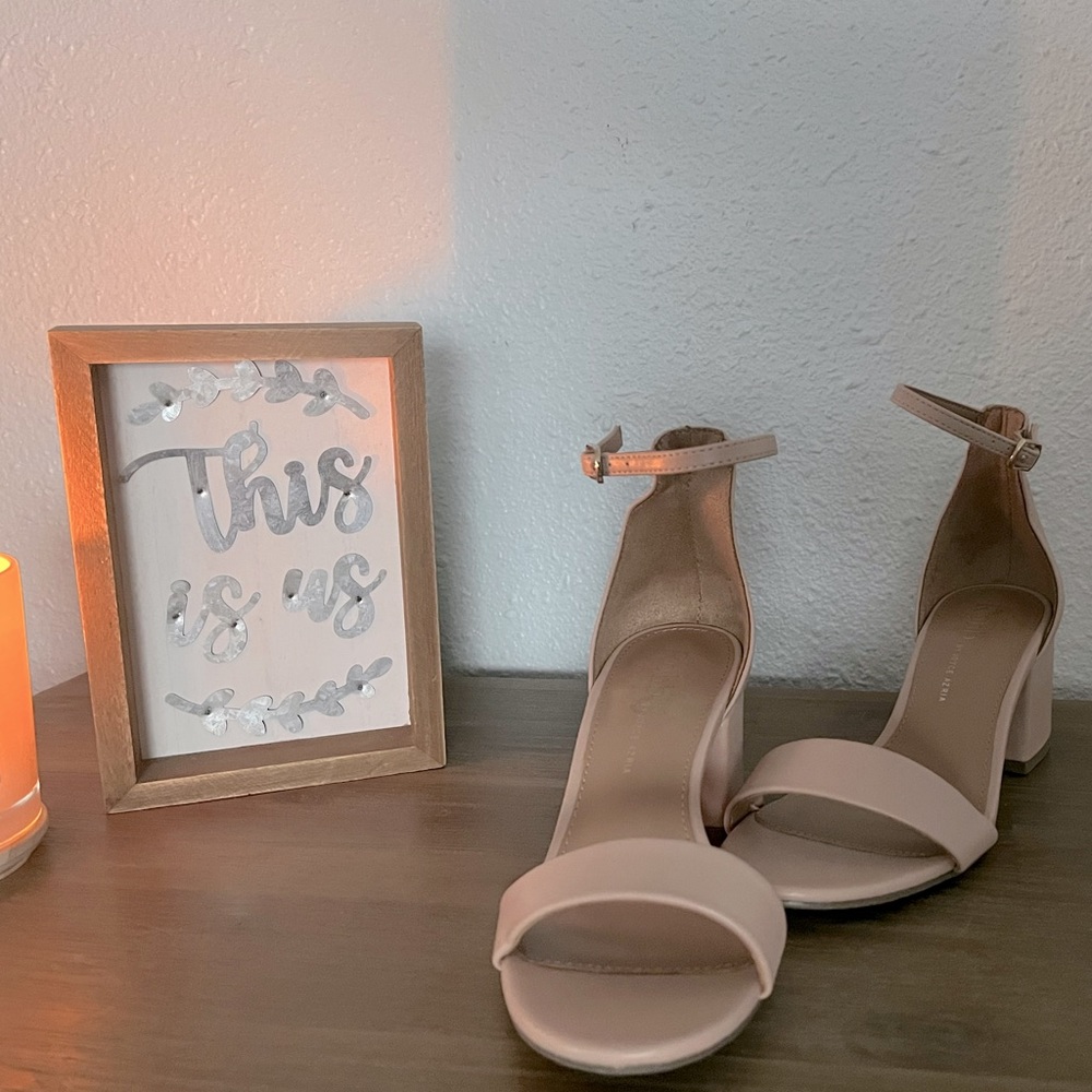 Blush pink short heels